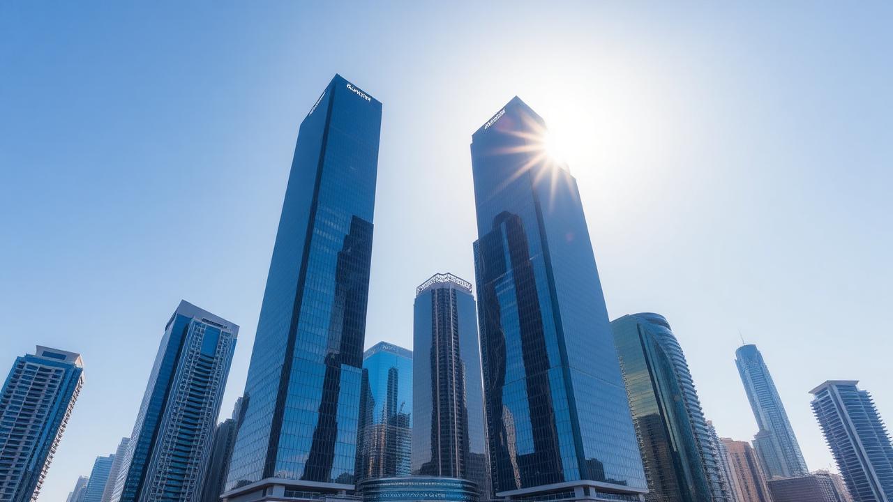 Tours modernes du quartier d'affaires de Dubai