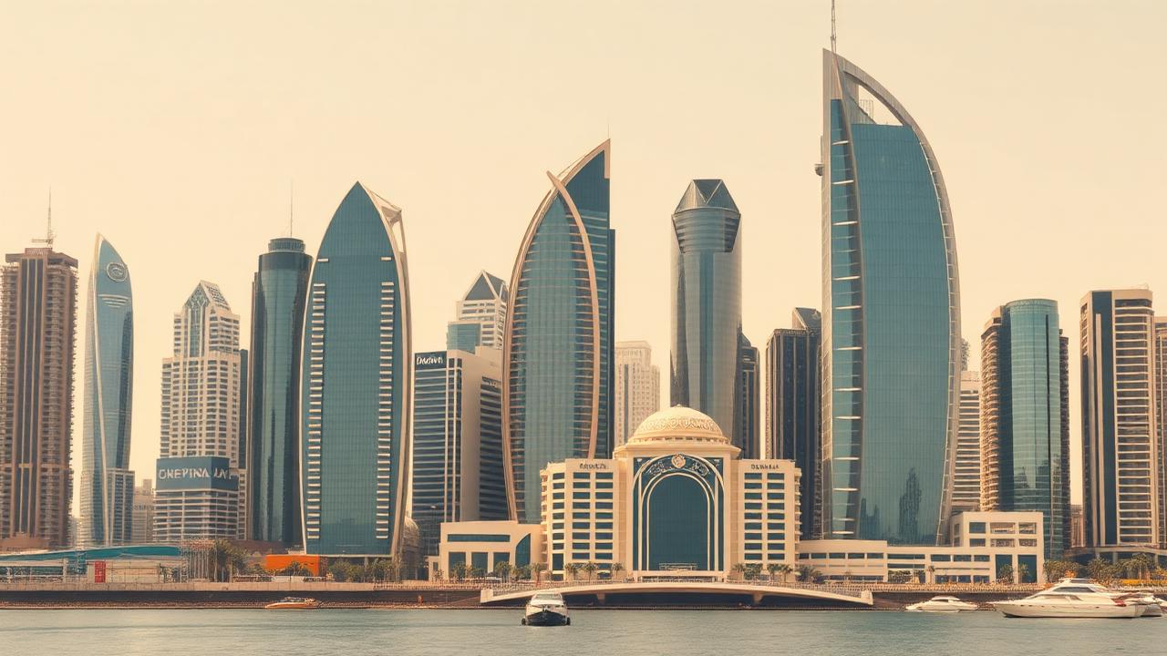 Skyline administratif et immeubles de bureaux à Dubai