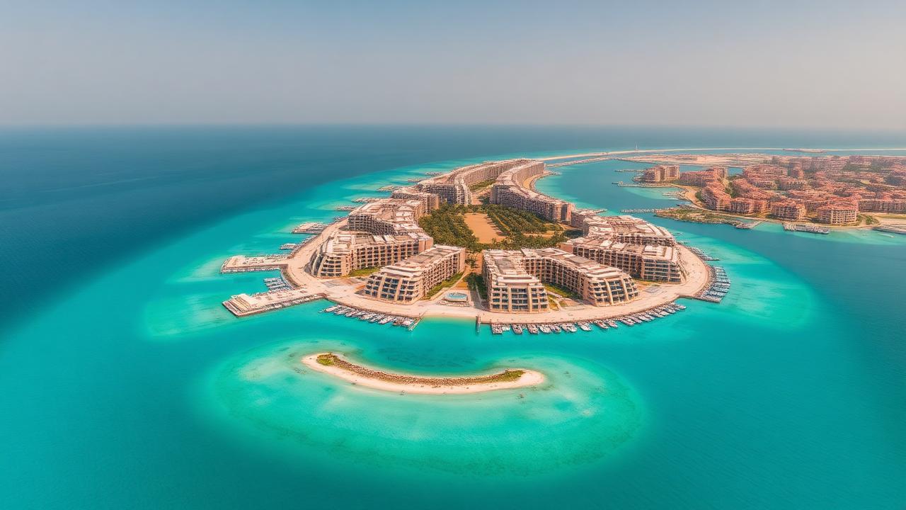 Vue aérienne de Palm Jumeirah à Dubai
